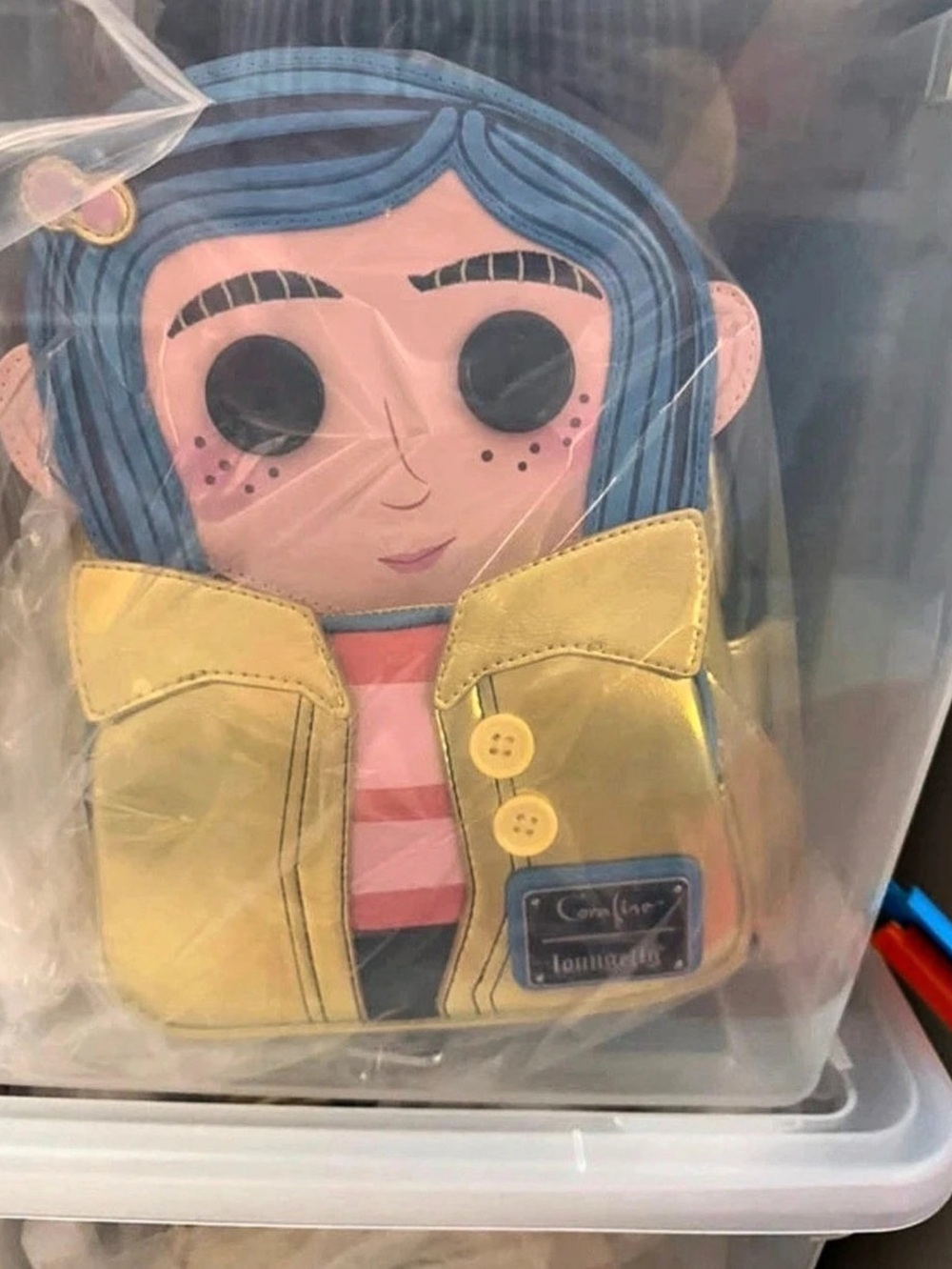 Loungefly Coraline Raincoat Cosplay Mini Backpack Yellow & Black